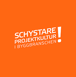 Orange bakgrund och vit text Schystare projektkultur i byggbranschen!