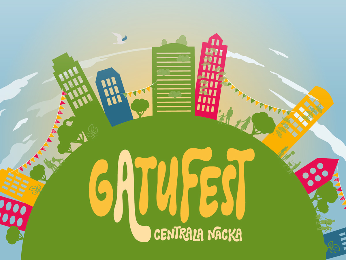 Illustration - gatufesten i Nacka