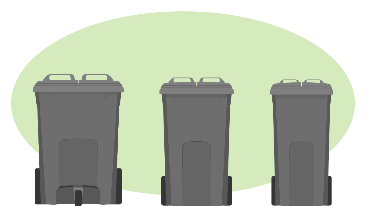 illustration tre avfallskärl