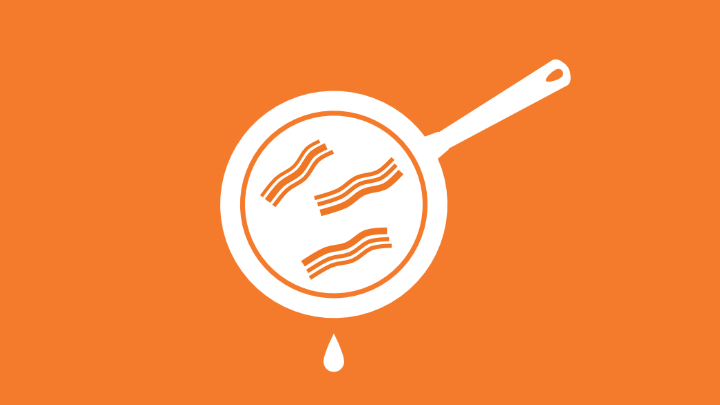 illustration stekpanna med fett